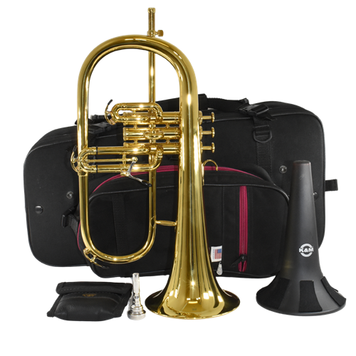 ISS2934 Kanstul Custom Flugelhorn - Lacquered Brass w/ 3rd Valve Trigger